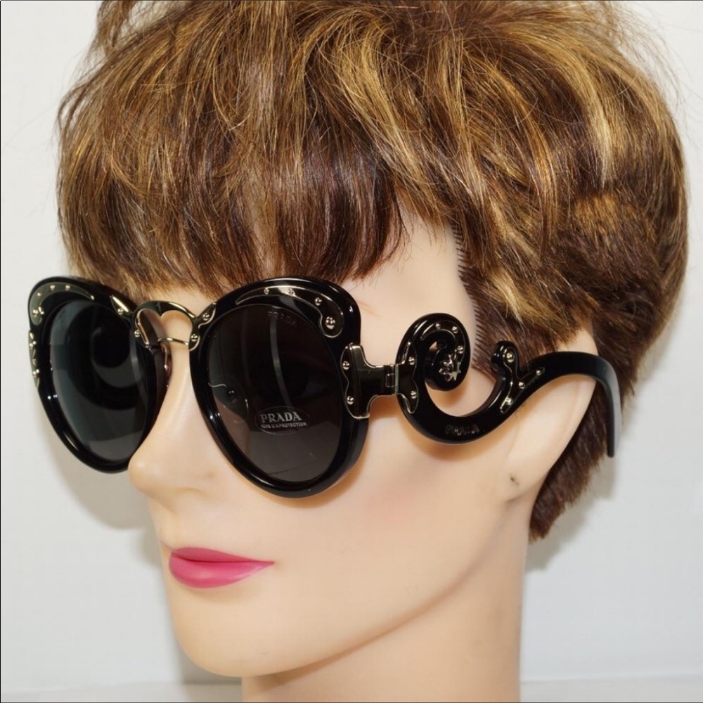 PRADA Sunglasses Women Spr/Black/Gold โจAuthentic! - Picture 3 of 9